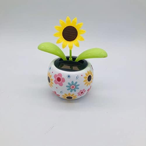 Ragyzity Solar Dancing Sunflower Toy, Solar Dancing Flower Bee Toy Swinging Animated Dancer Toy Car Decoration, Car Swinging Dancing Toy, Funny Solar Window Figures (Sunflower)