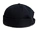 Faringoto Unique Street Casual Solid Black Cotton Brim-Less Strap-Back Cap