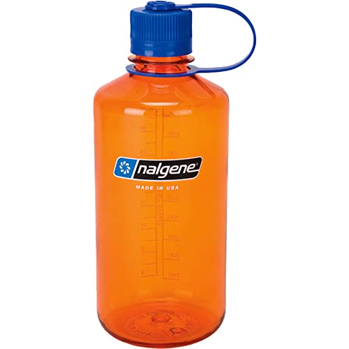 Nalgene Sustain Tritan BPA-Free Water Bottle Made with Material Derived from 50% Plastic Waste, 32 OZ, Narrow Mouth, Orange