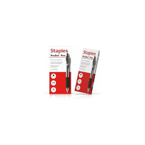 Image of STAPLES ProGel Retractable Gel Pen, Fine Point, 0.7mm, Black Ink, 2 /Packs