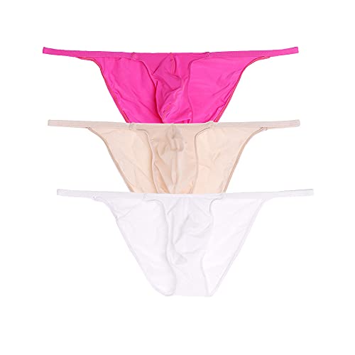 COMLIFE Mens High Elastic Ice Silk High Cut Thin Half Back Triangle Panties