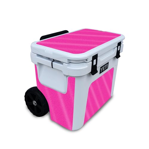 Glossy Glitter Skin Compatible with Yeti Roadie 32 Wheeled Cooler - Solid Hot Pink - Premium 3M Vinyl Protective Wrap Decal Cover - Easy to Apply | Crafted in The USA by MightySkins
