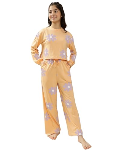 Lil Tomatoes Girls Cotton Night Suits, PEACH, 14-15 Years
