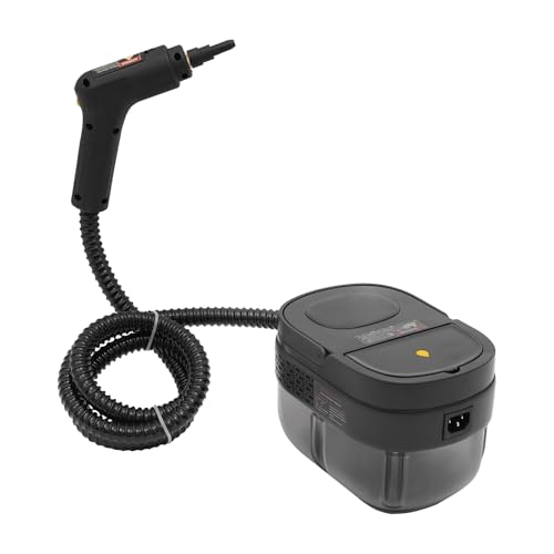 Donened - Limpiador a vapor manual, limpiador a vapor multiusos de 1500 W, con 9 accesorios, 1600 ml, limpiador a vapor portátil de alta presión para el hogar, coche (negro)