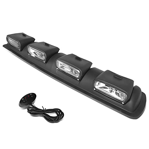 Auto Dynasty Fog lights, Universal Front Top Roof Mounted Driving Fog Light Lamps with Switch and Wiring Harness, Black Frame Clear Lens