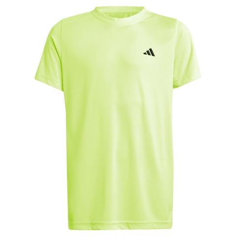 adidas Club Boy's Tennis T-Shirt – Lucid Lemon, Size Large – Performance Tee for Boys with Athletic Fit and Ventilation