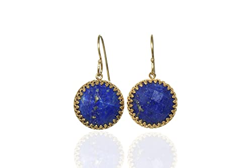 Boucles d'oreilles lapis lazuli anemone or pour sublimer vos soirées