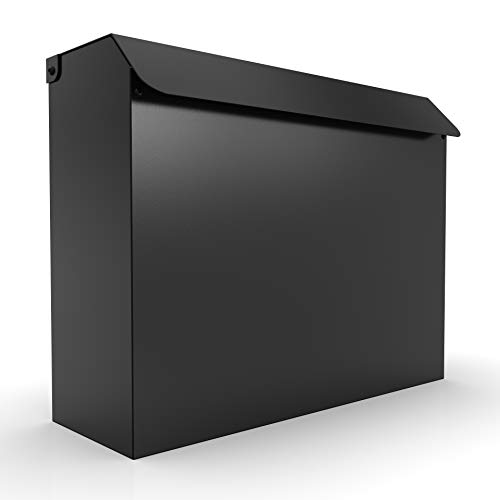 Movo Home Mailbox Casey Large Mailbox, Mailbox For Outside, Matte Black #TOP2