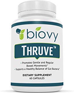 Thruve Long-term Constipation Relief Supplement - Probiotics, Prebiotics, Natural Laxatives and Fiber All In Easy To Swallow Capsules - Best Herbal Laxative Supplement For Constipation - 60 Pills