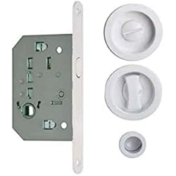 Kit de cuencos redondos para puertas correderas de madera - Condena - Blanco