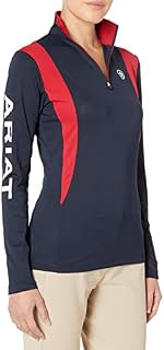 Ariat Women's Sunstopper 1/4 ZipShirt, Navy, Large