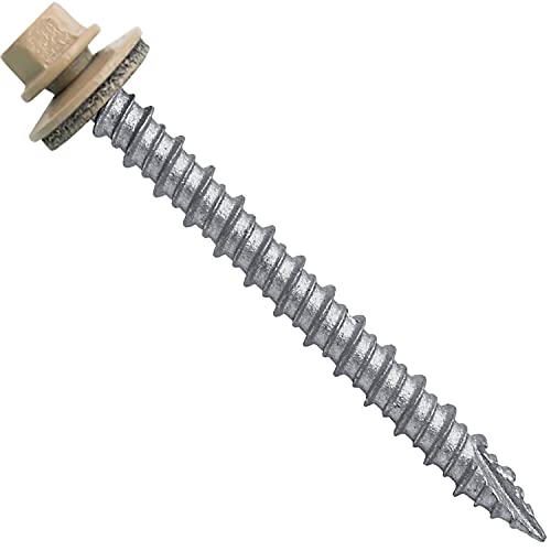 Metal Roofing Screws 250ct 10 x 2" Tan Hex Head