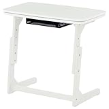 ぼん家具 こたつ テーブル ハイタイプ 長方形 約75×40cm 一人用こたつ サイドテーブル ハイタイプ コの字 高さ調整 3段階 木製 天板 リバーシブル 省スペース ホワイト