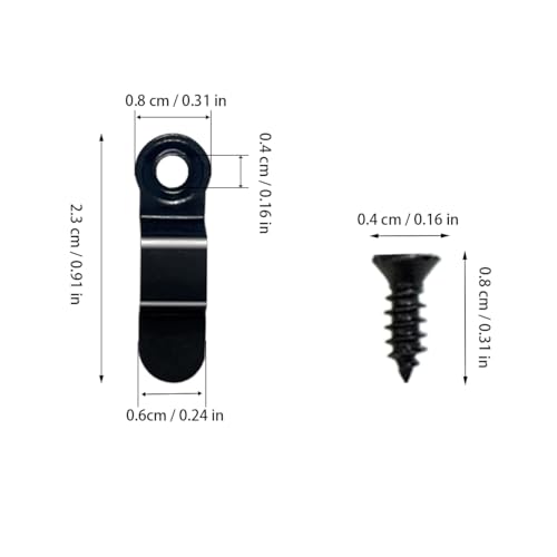Image of 100 Pieces Metal Picture Frame Turn Buttons Fasteners with 100 Pieces Screws, Turn Button Fasteners Photo Frame Hardware, Black Turn Buttons for Picture Frames