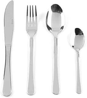 Salter BW06527 Bakewell Cutlery Set, 16 Piece Stainless Steel Flatware, Tableware Service For 4, Forks, Knives, Teaspoons & Dessertspoons, Dishwasher Safe, Lightweight Classic Design, 15 Year Warranty