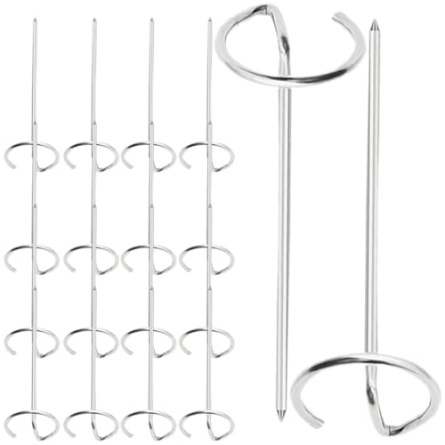 SEWACC 20pcs Stainless Steel Vertical Bbq Skewers for Air Fryer and Grill Reusable Skewers for Even Grilling of Meat Chicken Vegetables Sausages Space-saving Stand for Outdoor Barbecue