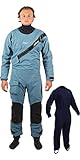 GUL Mens Dartmouth Eclip Zip Drysuit Dry Suit & Underfleece - Blue - 3 Layer Dry Suit Waterproof Sprayproof