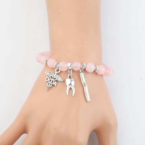 LQRI Dental Assistant Bracelet Dental Hygienist Gift DA Gift for Future Dentist Assistant Gift Dental Graduation Gifts2