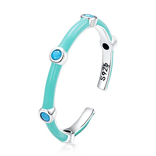 Bague turquoise en argent 925 ajustable et délicate pour femme