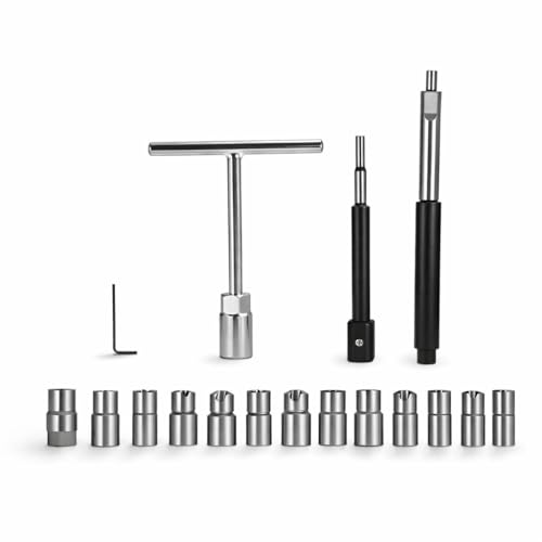 Injector Seat Cutter, Fuel Injector Removal Tool Professional 17-Piece Set Injector Remover Fuel Injector Repair Tool Kit for Mechanics Auto Repair Shops DIY Car Enthusiasts Garage Use