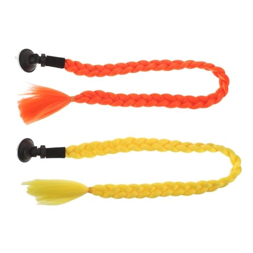 ROMISBABA Trenzas Desmontables para Casco de Motocicleta y Bicicleta, Ligeras Plástico con Goma, Ideales para Eventos de Disfraces y Desplazamientos Diarios