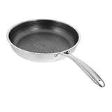 PEPLAYTAL Edelstahl Wabenbeschichtung Bratpfanne Antihaft Pfanne für Eier und Pfannkuchen Kratzfest Hitzebeständig Ergonomischer Griff Langlebig zum Scharfen Anbraten von Fleisch