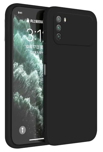 Topme Funda para Poco M3 (6.53' Inches) Carcasa Caja Case Estuche, Funda Protectora de Piel de Silicona TPU - Negro