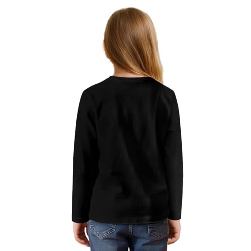 Xpyiqun T-Shirts Size 5-12 Years Long Sleeve Shirt Fall Outfits for Girls Graphic Tie Front Knot Tees Top2