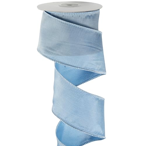 DINDOSAL Dusty Blue Christmas Ribbon Wired 2.5