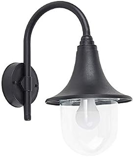 MiniSun Modern IP44 Outdoor Black Fishermans Style Wall Light Lamp