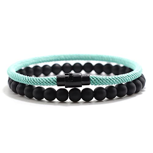 Bracelet couple assorti en corde de 6mm pour homme et femme
