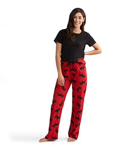 Little Blue House By Hatley Womens Moose Family Pajama Set, Women's Jersey Pajama Pants - Moose On Red, Large Us #TOP5