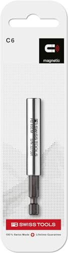 PB Swiss Tools Universal Bithalter für PrecisionBits C 6,3 (1/4) PB 450.M | 100% Swiss Made | sichere Verbindung von Bits mit Akkuschraubern oder Bohrmaschinen