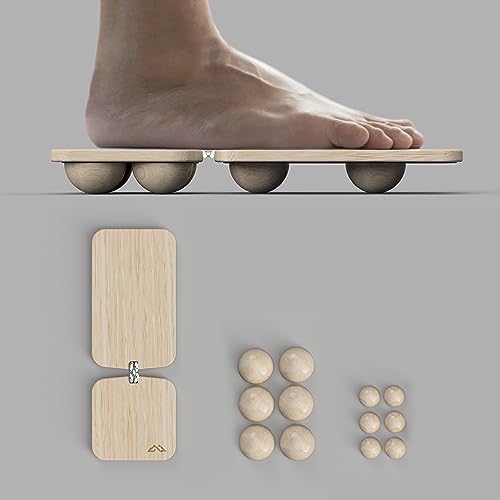 SteadySole foot balance board for lower leg mobility training, Beige, 50 mm et 30 mm
