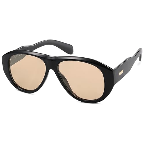 SOJOS Retro Oversized Polarized Aviator Sunglasses for Women Men Vintage 70s Style UV Protection Sunnies SJ2328