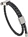 Forge &amp; Foundry Men's Adjustable Black Twisted Leather Bracelet | Design-Led, Artisan Jewellery From London (Drapers (Silver Double Clasp)