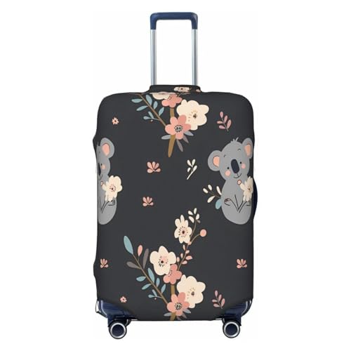 Cute Koala Animal Flower Luggage Cover Elastic Travel Suitcase Covers, Anti Scratch Dust Proof Baggage Covers, Fits 22-24 inch Suitcases