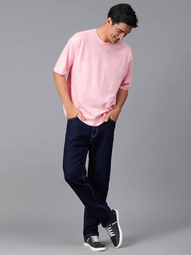 Image of KOTTY Men's Solid Corbeau Button Regular Fit Jeans