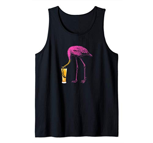 Fenicottero Rosa Bere Birra Divertente Flamingo Canotta