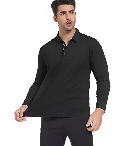 SAMERM Men's Golf Shirts Long Sleeve Casual Polo Shirts for Men Moisture Wicking UPF 50+ Lightweight Workwear Office2