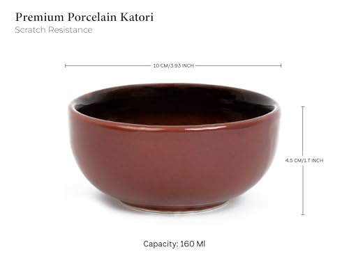 Image of Bodhi House Handcrafted Chip Resistance Porcelain Dinner Set, 18 Pieces Dish Set Serving for 6, Microwave and Dishwasher Safe, Bone-ash Free, Crockery Set for Dining and Gifting, Deep Red