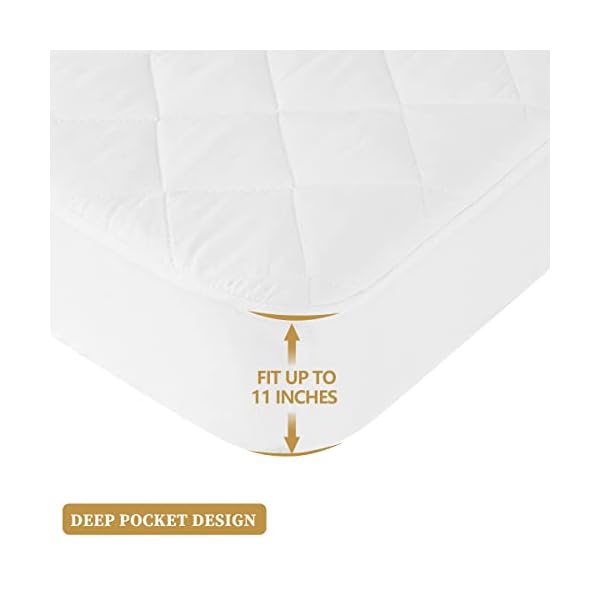 Safe and Sound 2 Pack Crib Mattress Protector, Toddler Waterproof Organic Bamboo Quilted Fitted Mattress Pad with 28'' x… – Bild 4