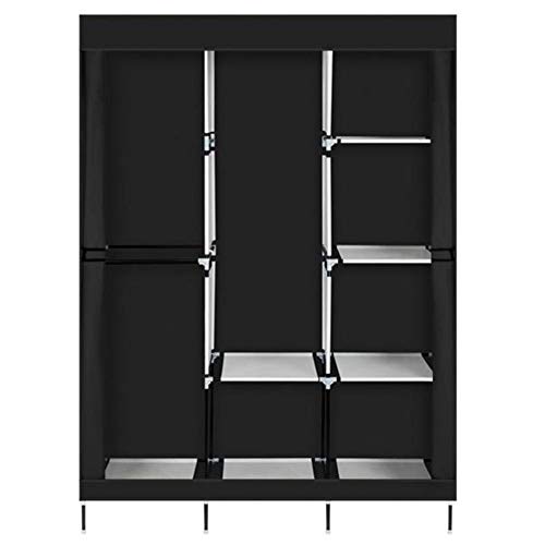 Portable Wardrobe Storage Closet-71inches(US Stock), Clothes Rack Storage Organizer with Shelf for Hanging and Storing Clothes, Convenient to Use & Assemble, Dustproof Cover & Water-Proof Tier Design