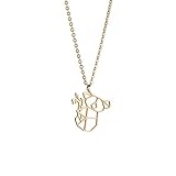 KÖSTLICH & ELEGANT - Die charmante Koala-Halskette für Frauen aus der Kollektion von La Menagerie ist schick und niedlich, dank ihres geometrischen und vergoldeten Origami-Koala-Designs mit verstellbarer Schlaufe und Karabinerverschluss.