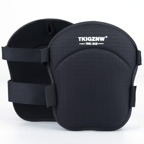 Heavy Duty Knee Pads, Professional Work Gear, Black Fabric, Adjustable Straps
