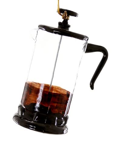 Cody Foster French Press Coffee Maker Glass Christmas Ornament 3 5/8 in