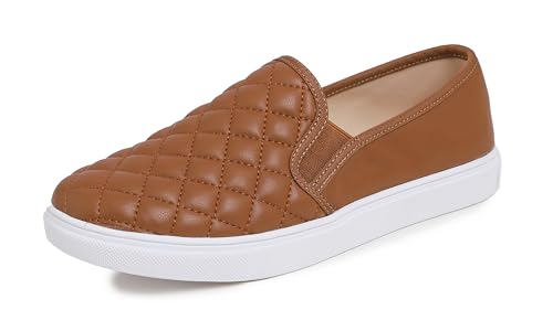 Image of FEVERSOLE Women's Casual Slip On Sneaker Comfort Quilted Loafer Flats