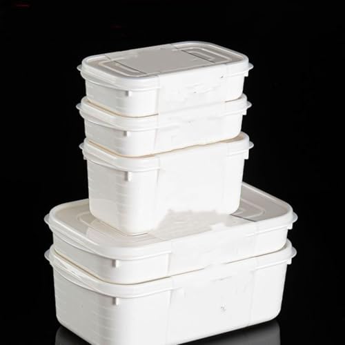 Genérico Caja de Carne Congelada, 5 Recipientes de Pl¨¢stico para Alimentos con Tapa, F¨¢ciles de Limpiar, Contenedores de Almacenamiento Port¨¢tiles para Congelador, Almacenamiento de
