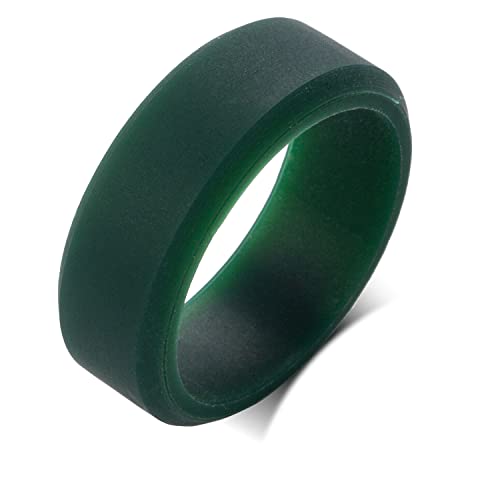 MZZJ 2Pcs Personalized Couple Silicone Rings 8MM Breathable Rubber Bevel Edges Rings Wedding Band Promise Egagement Rings for Him Her,Anniversary Birthday Gift for Husband Wife,Size 7-123