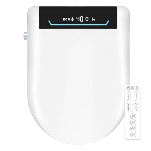 Electric Heated Toilet Seat, Smart Heated Toilet Seat Elongated with LED Lighting, Slow Close Lid...